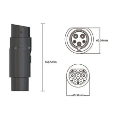 Typ 2 till J1772 EV laddare Adapter 16A / 32A elektrisk laddningsanslutning för fordon