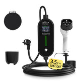 Coolladen 3,6 kW portabel EV-laddare - Typ 2 till Schuko-kontakt, justerbar 16A - Smart kontrollbox med LED-display och schemalagd laddning