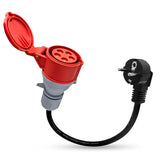 Schuko till 5-polig CEE-adapter 32A/16A kopplingsuttag