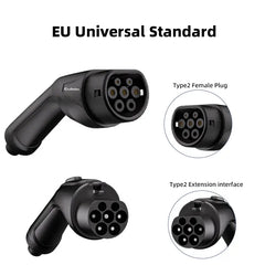 Coolladen Type2 laddningsförlängningskabel för elbilar för 3,5 kW 7 kW 11 kW 22 kW 7 m kabel med handväska