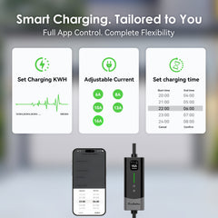 Coolladen Smart 11kW EV-laddare APP & WIFI | 3-fas 16A CEE-laddkabel | Typ B RCD-säkerhet