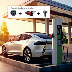 Offentlig laddningsstation Typ 2 av urladdningsadapter för Schuko och Universal Plug, 16 A EU Plug IEC 62196-2, Elektrisk fordonsadapter för laddning bilar, motorcyklar och skotrar