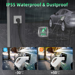 Bärbar elbilsladdare typ 2, 3,5 kW 16 A laddningskabel, CEE-kontakt, smart app-kontroll, justerbar ström, vattentät, 3 m/5 m/10 m sladd – kompatibel med alla elbilar Model Y / 3 / S/X, ID.4, ID.5, i4