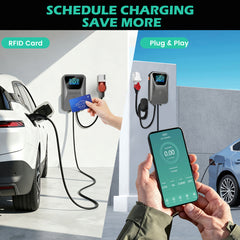 Coolladen 11 kW/22 kW stationär EV-väggboxladdningshubb typ 2 – OCPP 1.6J smart styrning, RFID med flera kort och appstyrning, fast ansluten kommersiell och privat EVSE