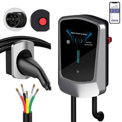 Coolladen EV 11kW väggbox laddstation Typ 2 med smart APP , 16A hemmaladdstation,5m EV högströms snabbladdningskabel