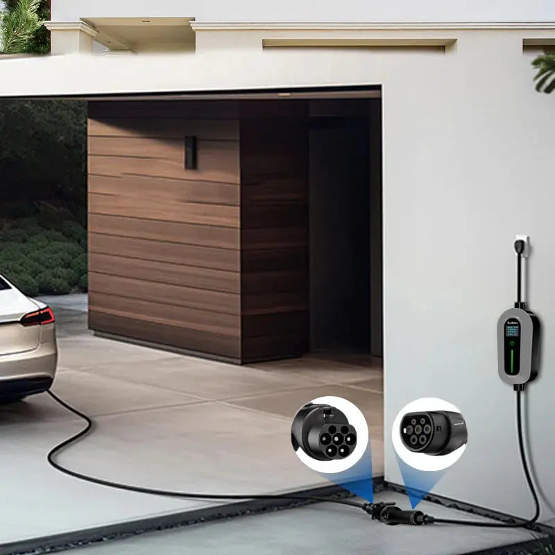 Coolladen Type2 laddningsförlängningskabel för elbilar för 3,5 kW 7 kW 11 kW 22 kW 7 m kabel med handväska