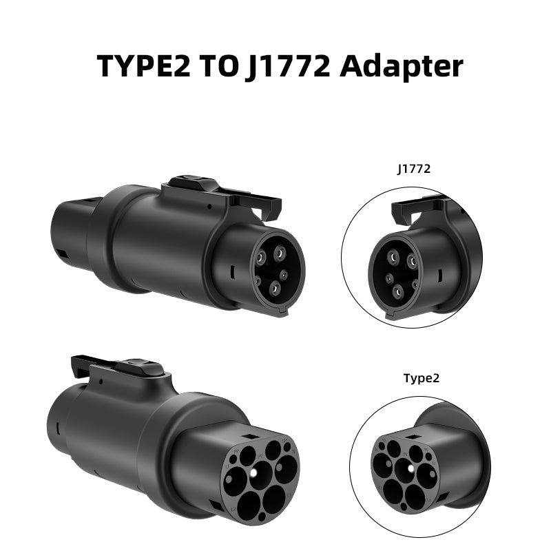 Typ 2 till J1772 EV laddare Adapter 16A / 32A elektrisk laddningsanslutning för fordon