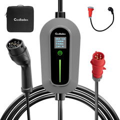 Coolladen laddkabel Typ 2 CEE Plug 11 KW [3-Phase5/10m Sig6-16A] Med justerbar laddkraft, Laddningsstation och EV-laddare för ID. E-Up, E-Tron, Zoe och andra EV