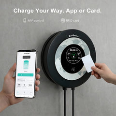 Coolladen Wallbox 11kW med appstyrning och RFID, Typ 2 till CEE 16A 3-fas laddare för elbil, avancerat AC+DC läckskydd (RCD Typ B)