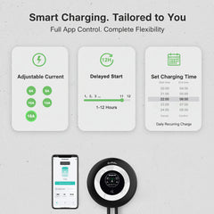 Coolladen Wallbox 11kW med appstyrning och RFID, Typ 2 till CEE 16A 3-fas laddare för elbil, avancerat AC+DC läckskydd (RCD Typ B)