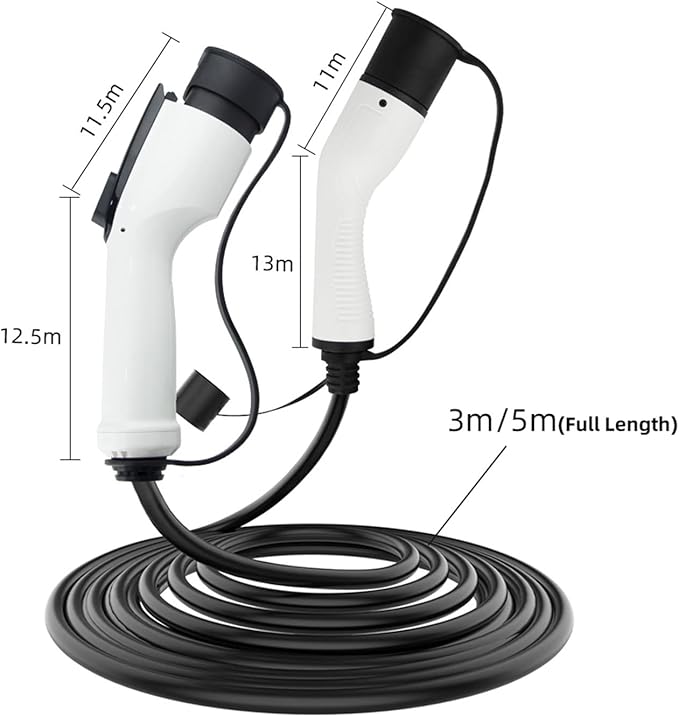 Coolladen Type 2 laddkabel,7~22KW 5M laddkabel elbil Typ 2 för E bil EV/PHEV, Typ 2 till GBT laddkabel